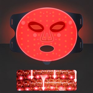 Masque facial de traitement par lumière led, rejuvenissant cutané.