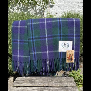 Plaid en laine tartan douglas blue