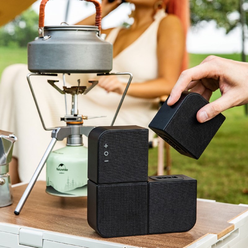 Mini mur d’enceintes bluetooth modulables 4-en-1, 20w rms rechargeable usb