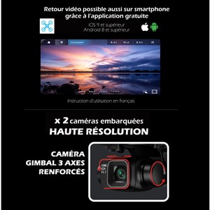 Drone gimbal 3 axes capteur 360° 8k hd
