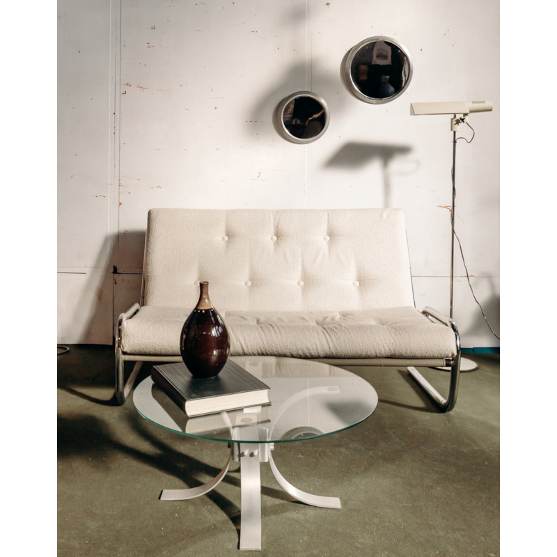 Debongout - Table basse ronde en verre n°504