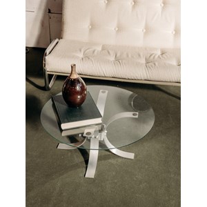 Table basse ronde en verre n°504