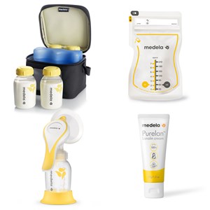 Kit allaitement complet - tire-lait manuel  + 4 biberons + sachets conservation