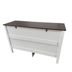 Brix commode 6 tiroirs blanc rainuré et bois 120cm