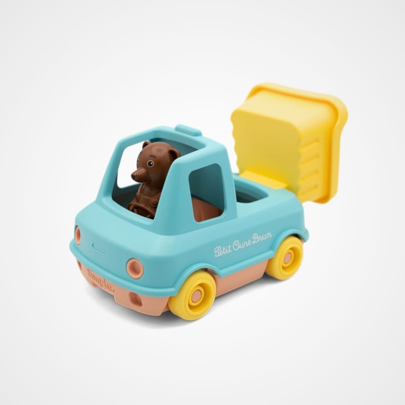 Le camion benne made in france en matière recyclée de petit ours brun (Le Jouet Simple) - Image 1