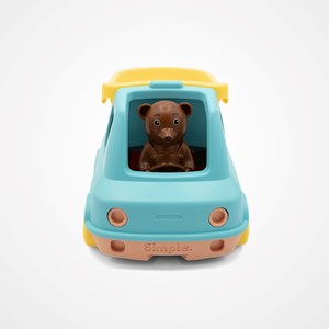 Le camion benne made in france en matière recyclée de petit ours brun