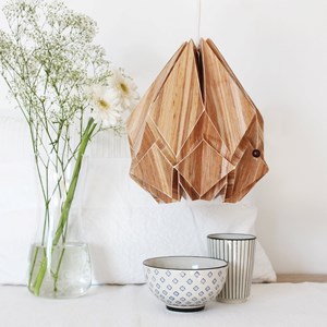 Suspension origami en ecowood et papier - taille m