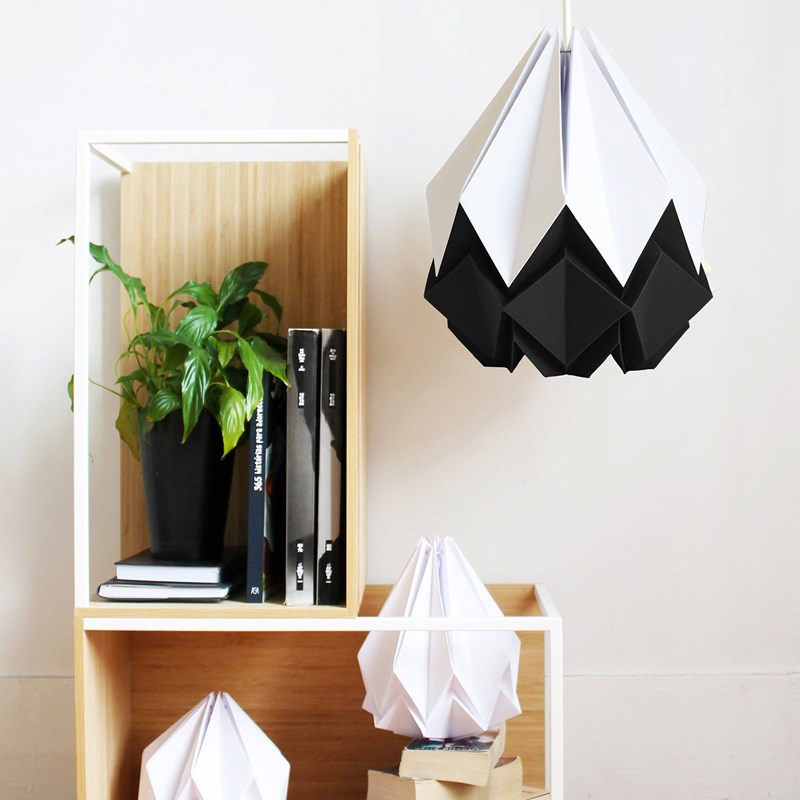Suspension origami bicolore en papier - taille l