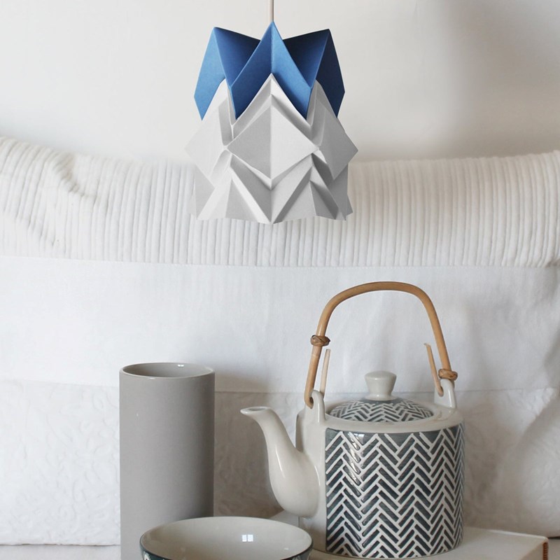 Petite suspension origami design bicolore en papier