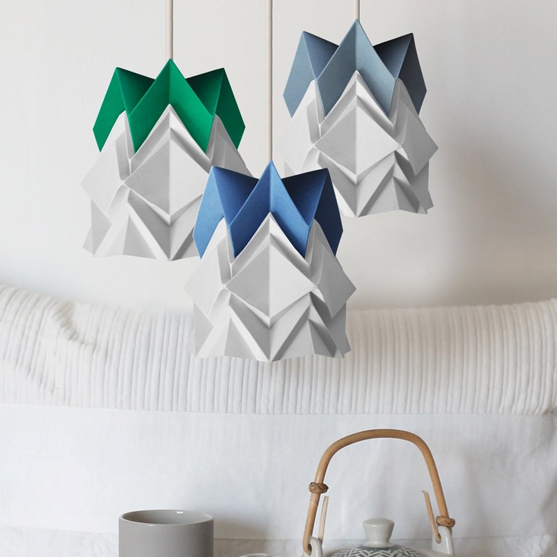 Petite suspension origami design bicolore en papier