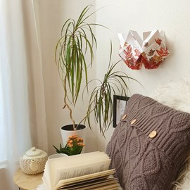 Applique murale origami en papier - motif automne