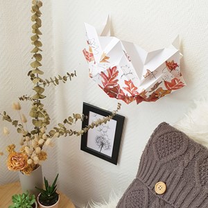 Applique murale origami en papier - motif automne