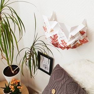Applique murale origami en papier - motif automne