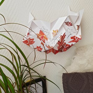 Applique murale origami en papier - motif automne