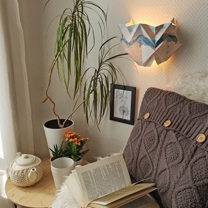 Applique murale origami en papier - motif eté