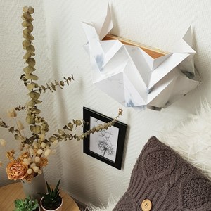 Applique murale origami en papier - motif hiver