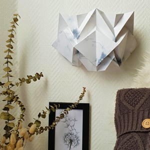 Applique murale origami en papier - motif hiver