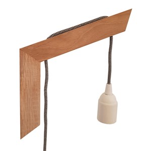 Applique murale en bois et suspension origami bicolore en papier