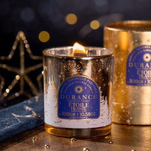 Bougie mèche en bois étoile filante