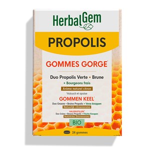 Herbalgem - gommes gorge propolis - bio