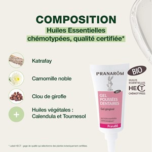 Pranarom - gel gingival pour poussées dentaires - bio