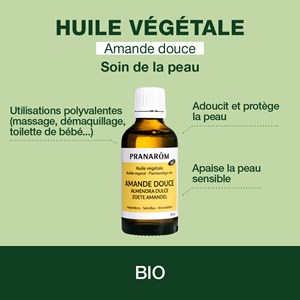 Pranarom - huile végétale d'amande douce - bio