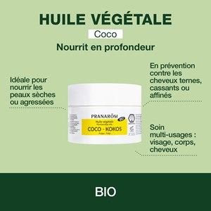 Pranarom - huile végétale de coco - bio
