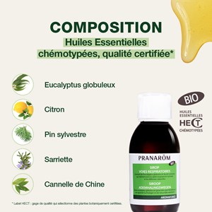 Pranarom - sirop - voies respiratoires - bio