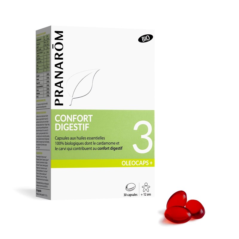 Pranarom - capsules n°3 - confort digestif - bio - 30 capsules