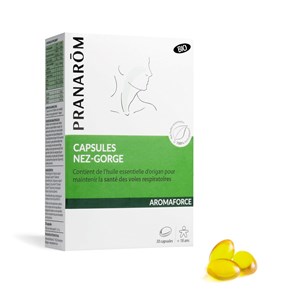 Pranarom - capsules nez-gorge aux huiles essentielles - bio