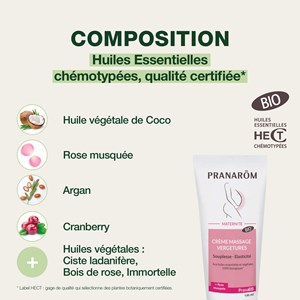 Pranarom - crème - massage vergetures - bio