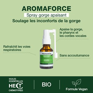 Pranarom - spray gorge apaisant aux huiles essentielles - bio