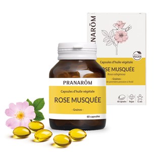 Pranarom - capsules d'huile végétale de rose musquée - 60 capsules