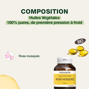 Pranarom - capsules d'huile végétale de rose musquée