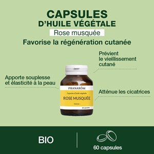 Pranarom - capsules d'huile végétale de rose musquée