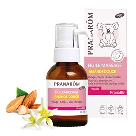 Pranarom - huile massage - amande douce - bio - 30 ml
