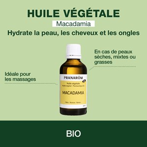 Pranarom - huile végétale de macadamia - bio