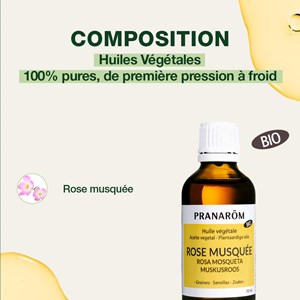 Pranarom - huile végétale de rose musquée - bio