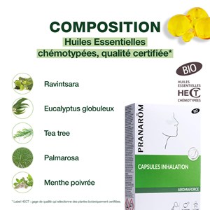 Pranarom - capsules inhalation pour dégager le nez - bio