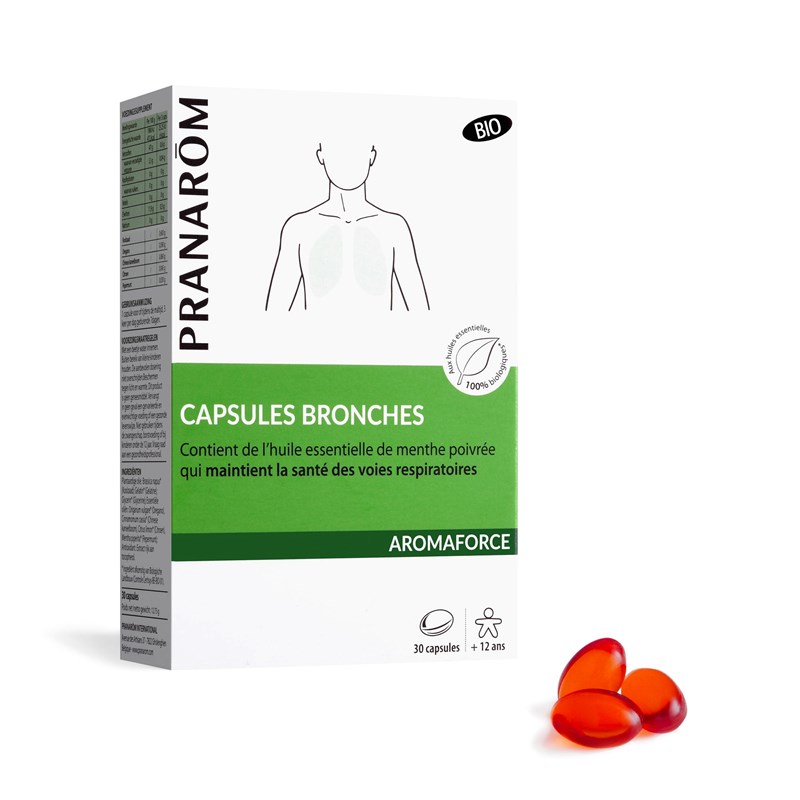 Pranarom - capsules bronches aux huiles essentielles - bio
