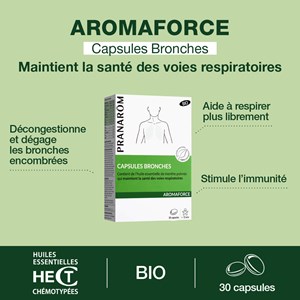 Pranarom - capsules bronches aux huiles essentielles - bio