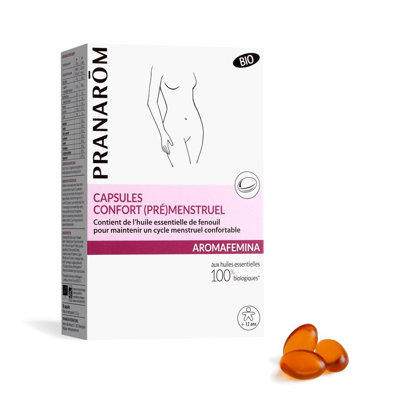 Pranarom - capsules - confort (pré)menstruel - bio - 30 capsules