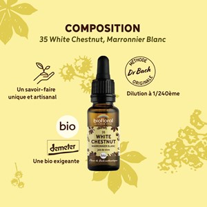 Biofloral - fleur de bach n°35 white chestnut, marronnier blanc - bio demeter