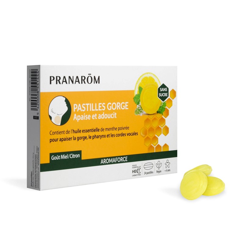 Pranarom - pastilles gorge au miel et citron