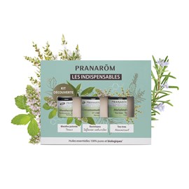 Pranarom - coffret d'huiles essentielles les indispensables - bio - 3 x 5 ml