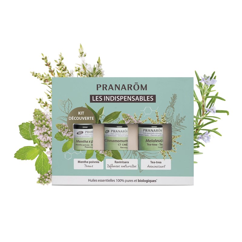 Pranarom - coffret d'huiles essentielles les indispensables - bio - 3 x 5 ml