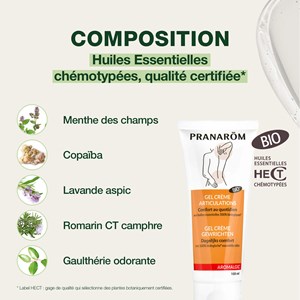 Pranarom - gel crème - articulations et muscles - bio