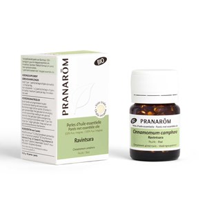 Pranarom - perles d'huile essentielle de ravintsara - bio - 60 perles
