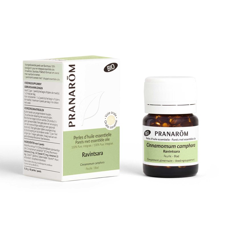 Pranarom - perles d'huile essentielle de ravintsara - bio