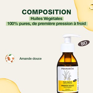 Pranarom - huile végétale d'amande douce 100 ml - bio